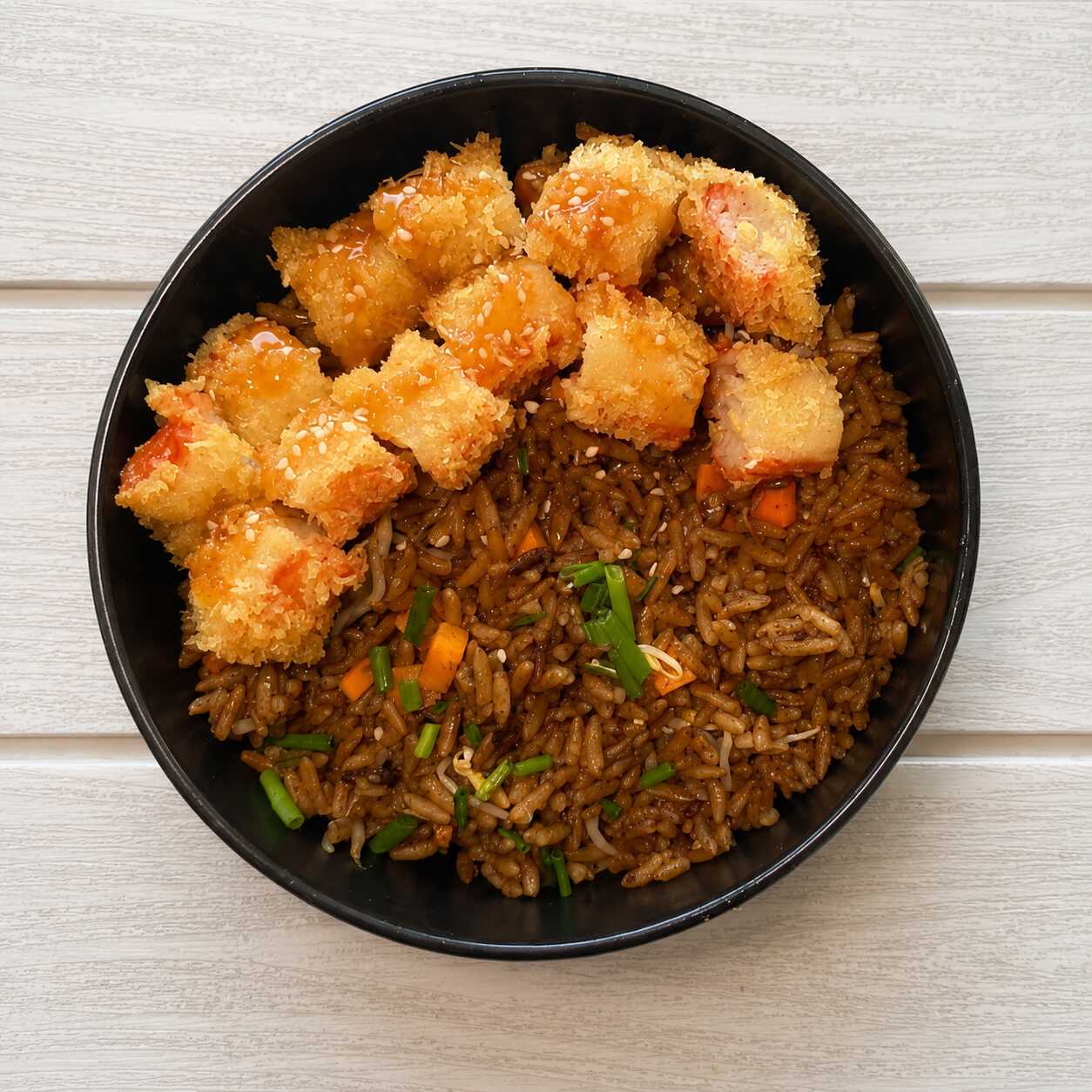 Arroz al wok + palmito crispy 2x1