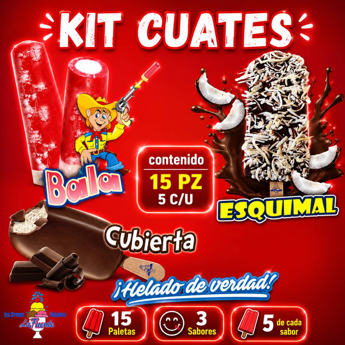 KIT CUATES 15 PIEZAS