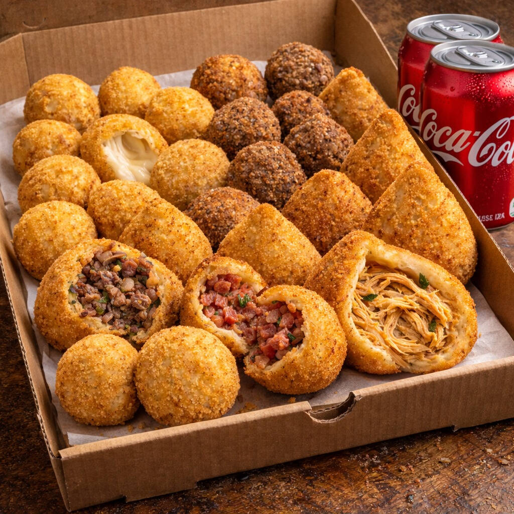 40 Salgados, 20 Churros + 2 Coca Lata
