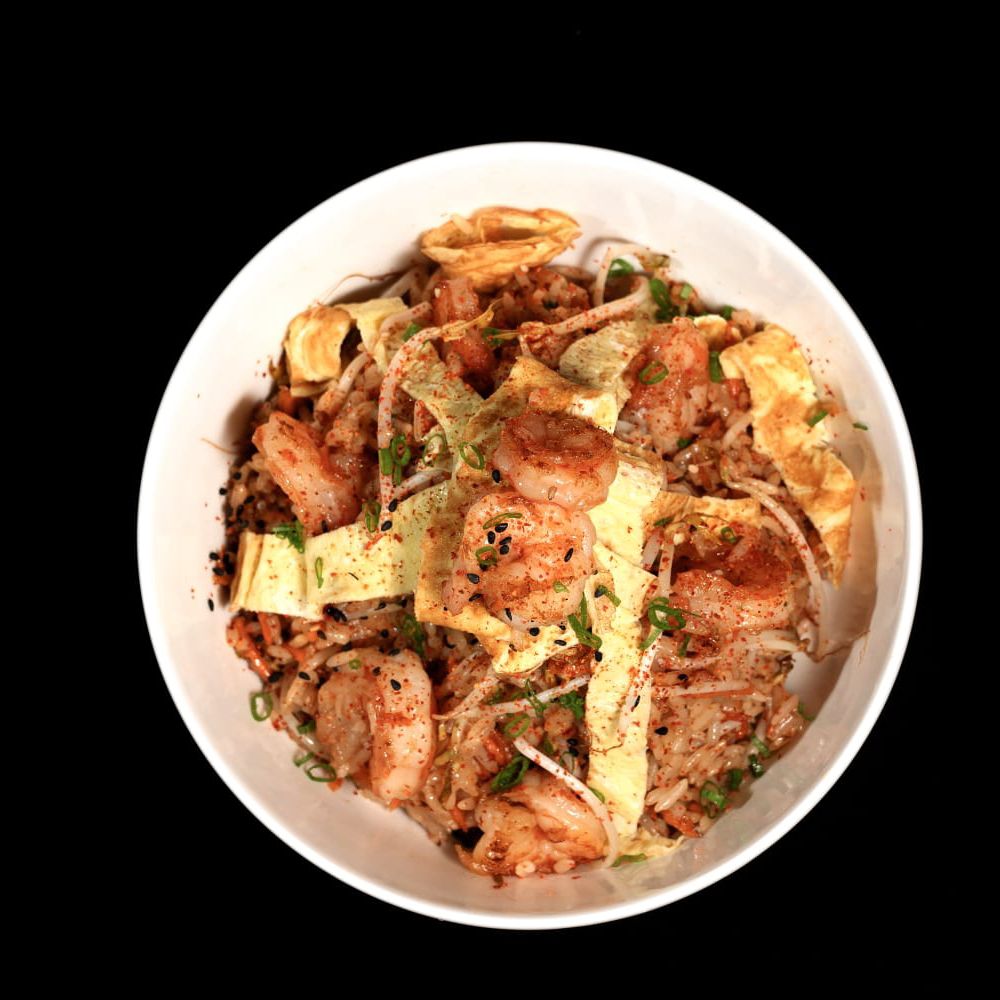 Yakimeshi de langostinos