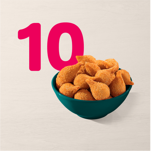 A Minicoxinha do Ragazzo é a definição de perfeição! Escolha 10 Minicoxinhas de qualquer sabor. Cuidado, recheio quente.