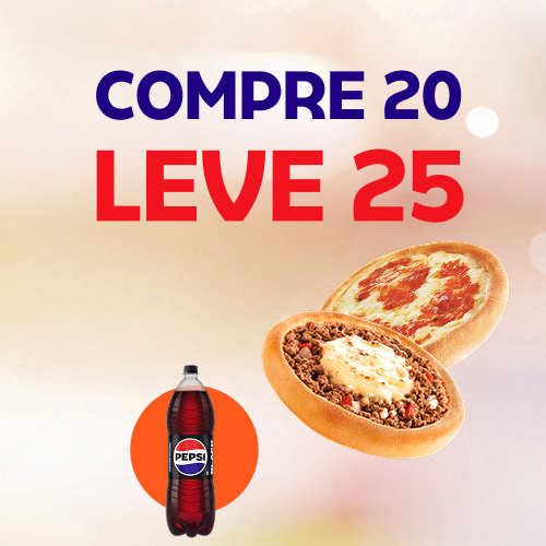 Aproveite a promoção para levar as Esfihas mais especiais do Brasil: Carne, Calabresa com Mussarela, Frango, Carne com Mussarela, Frango com Cremely, Italianinha, Espinafre com Cremely ou Queijo. Compre 20, leve 25, acompanha pet2l. Incrível!