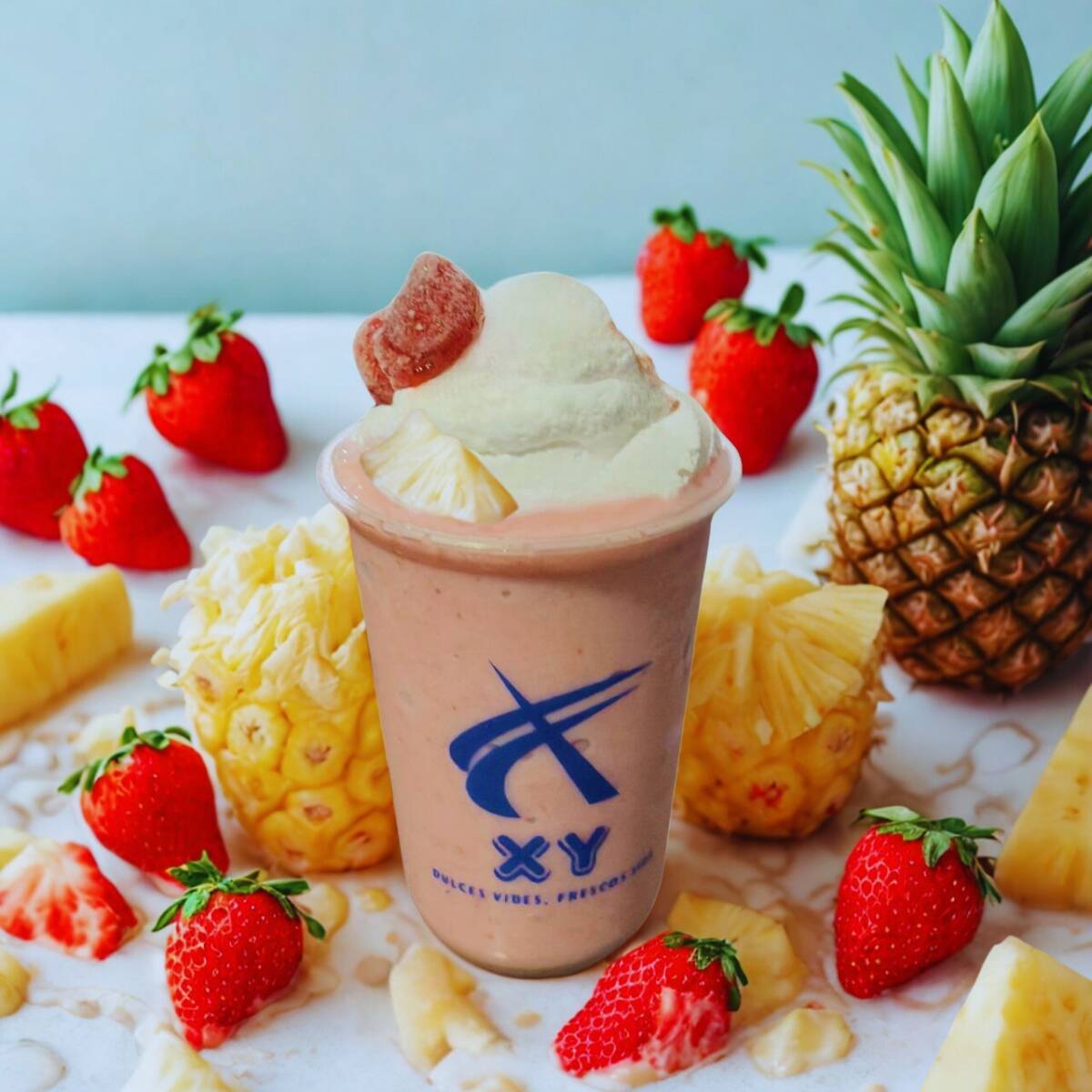Frappé Piña Fresa