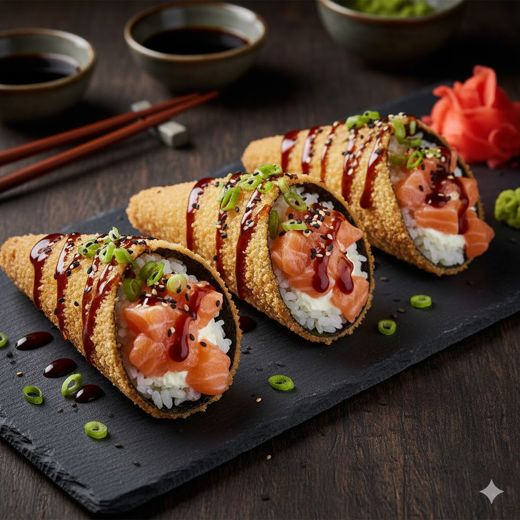 peças fritas sabor salmão