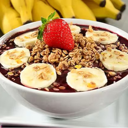 Acompanha: leite condensado, banana, granola. Contém 350g de açaí. Açaí 100% natural, sem corantes e conservantes. Zero gordura trans. Zero glúten. Diferente de outras marcas, não reduzimos a quantidade de açaí conforme você adiciona complementos!