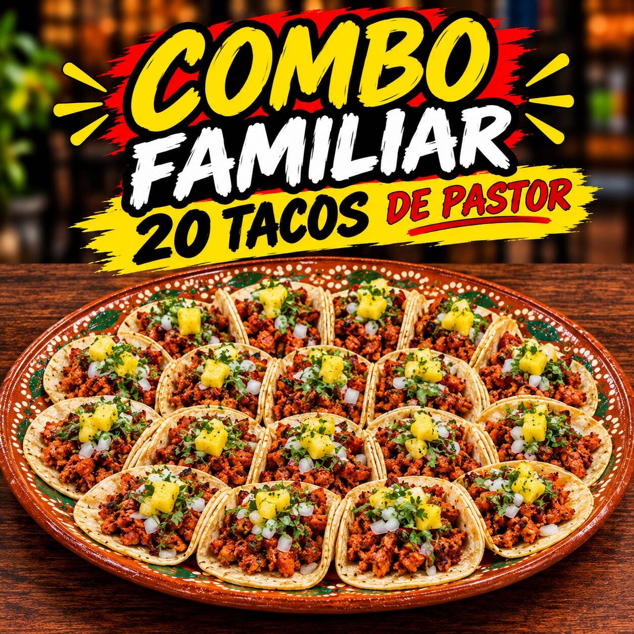 Combo Familiar 20 Tacos de Pastor