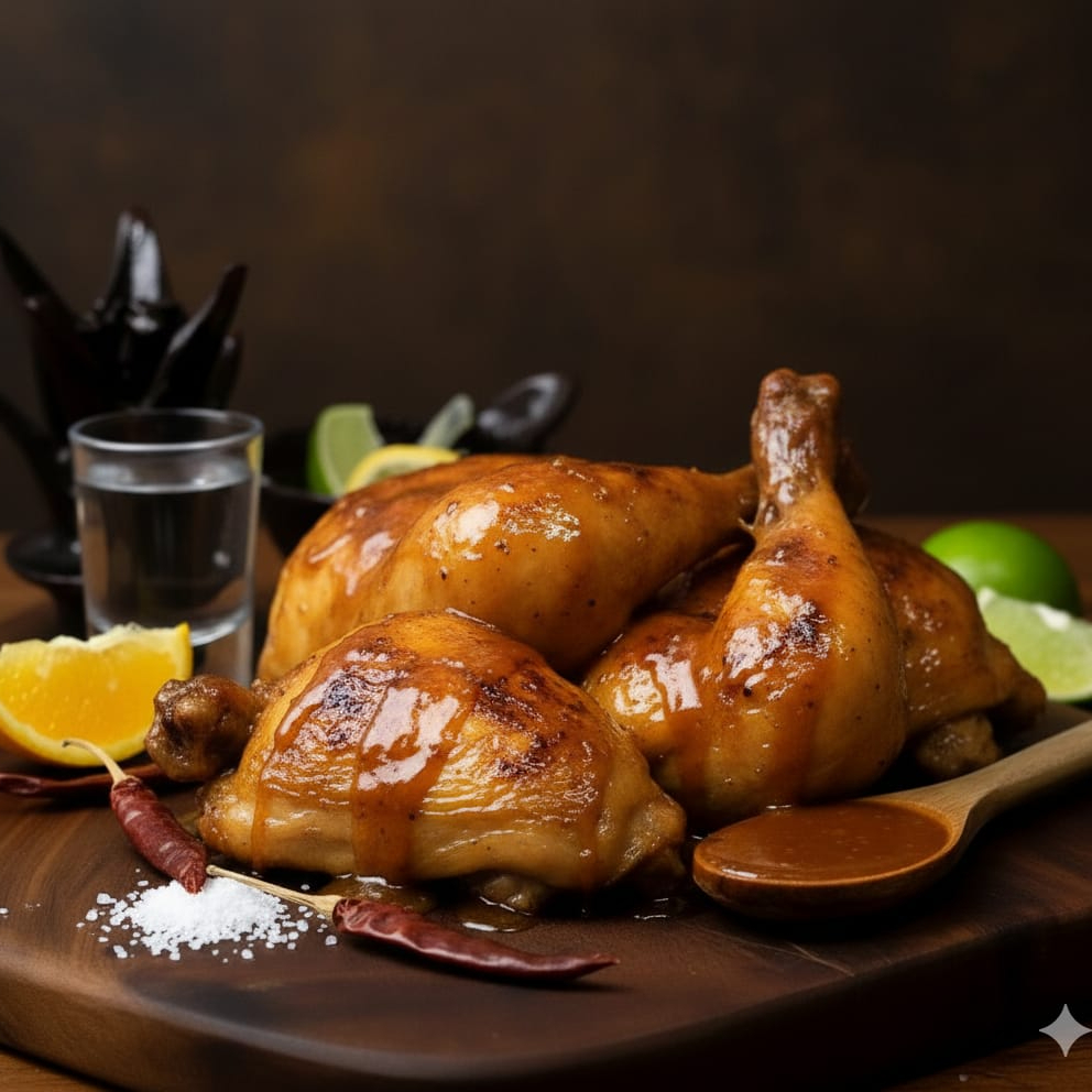 Pollo Bañado en Salsa de Mezcal Picosito