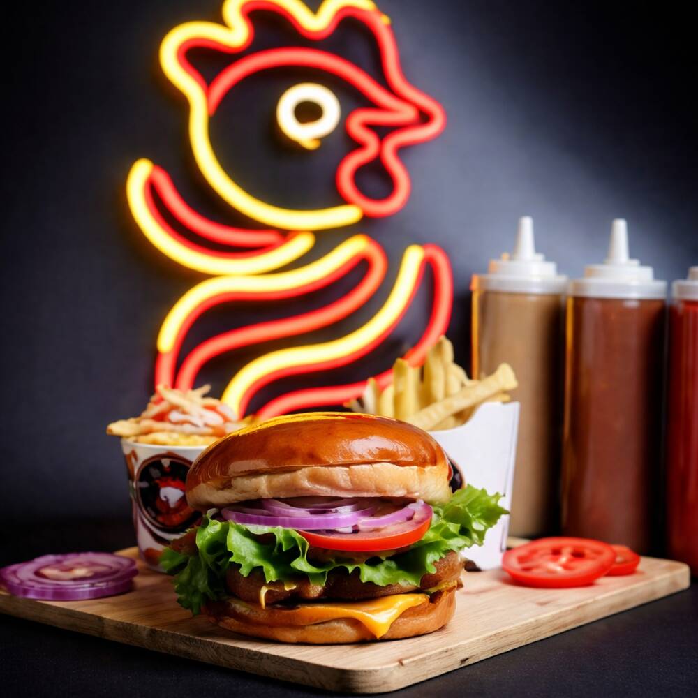 Combo 1 (Hamb. med + papas + ensalada)