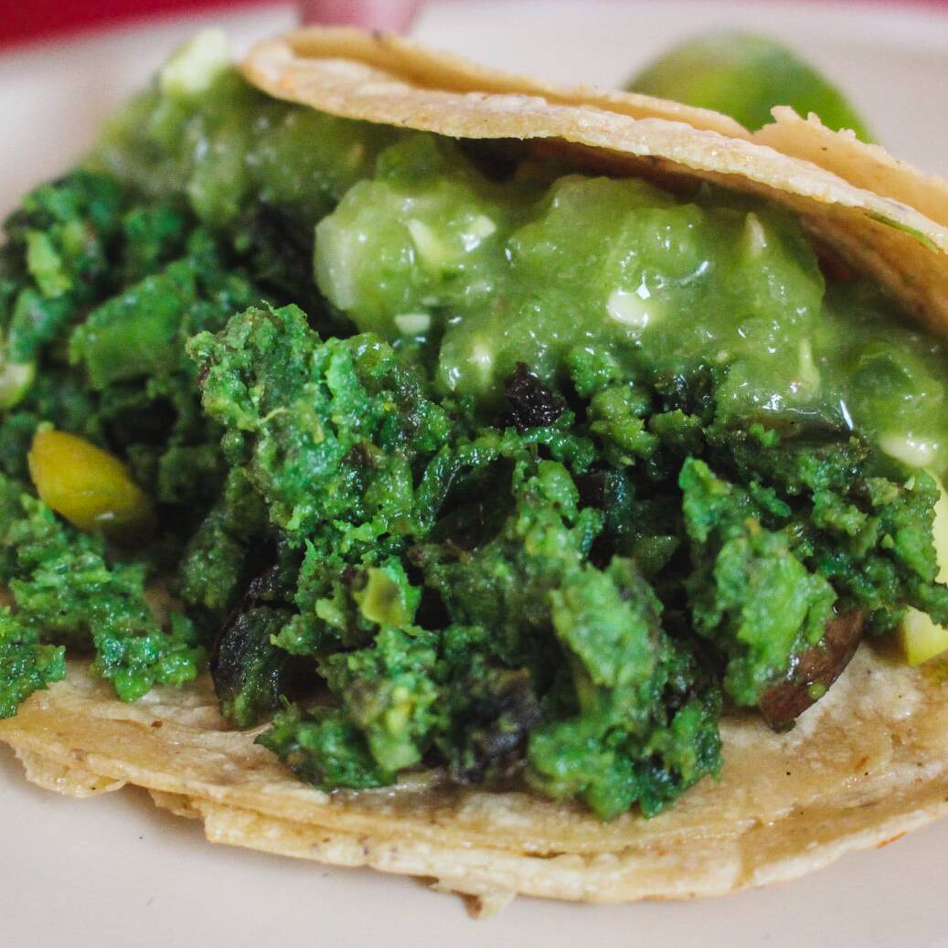 Taco de chorizo verde