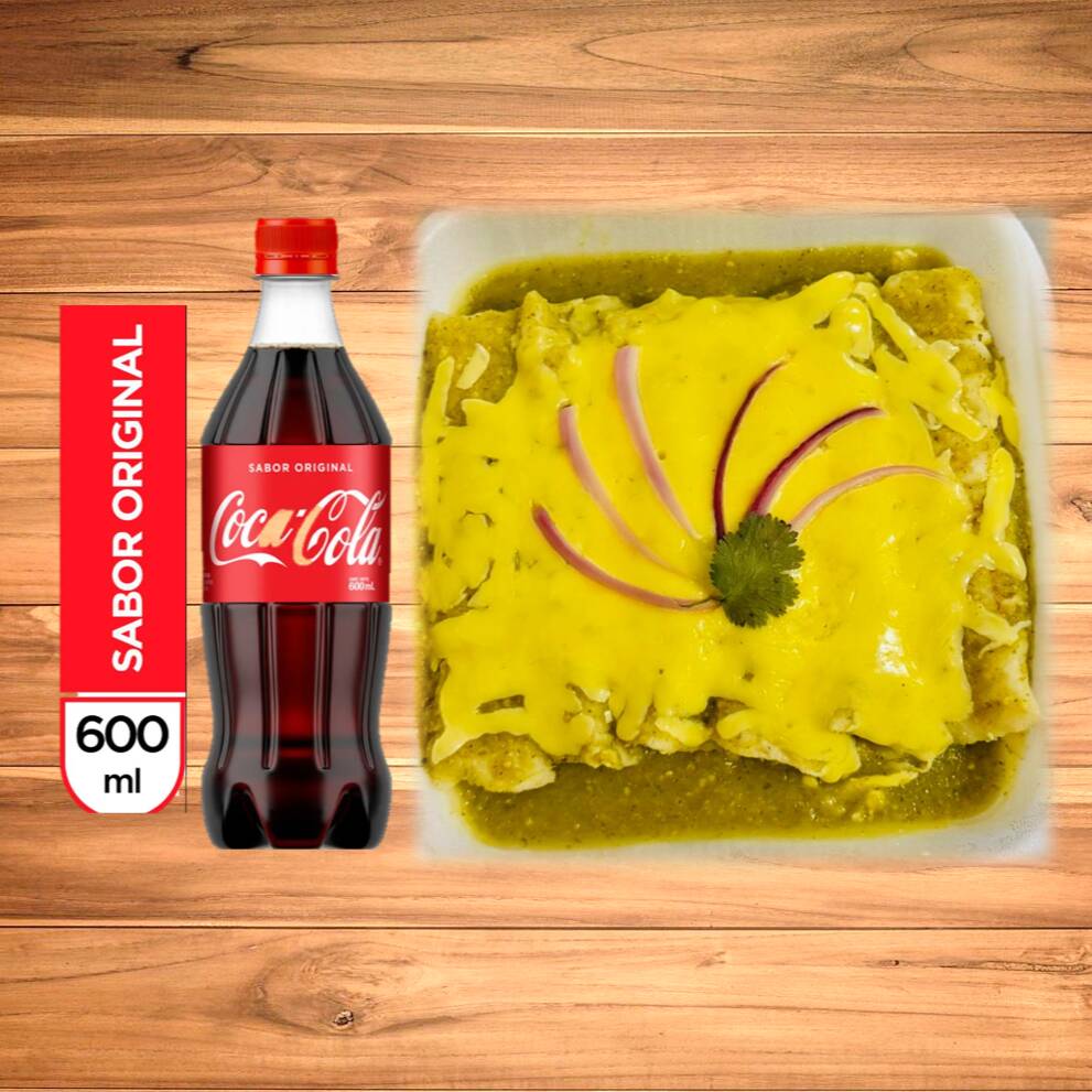 Enchiladas Suizas y Refresco