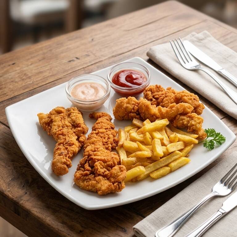 Strips de Pollo con Papas