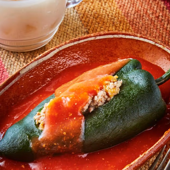 Chile Poblano Relleno de Prensado