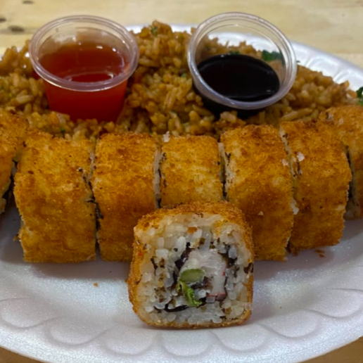 ROLLO EMPANIZADO CON ARROZ ORIENTAL