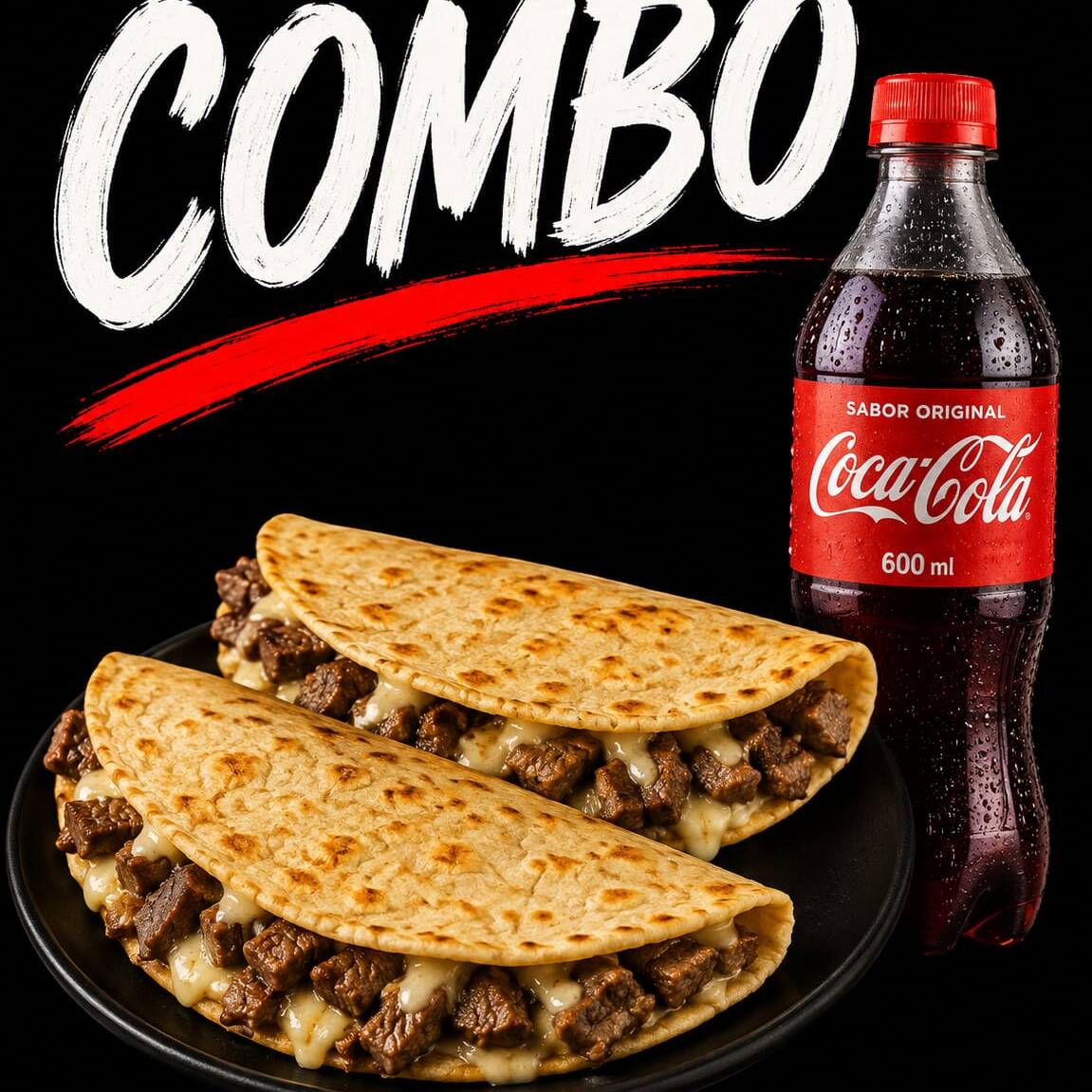Combo 2 Quesadillas de Bistec+ Bebida