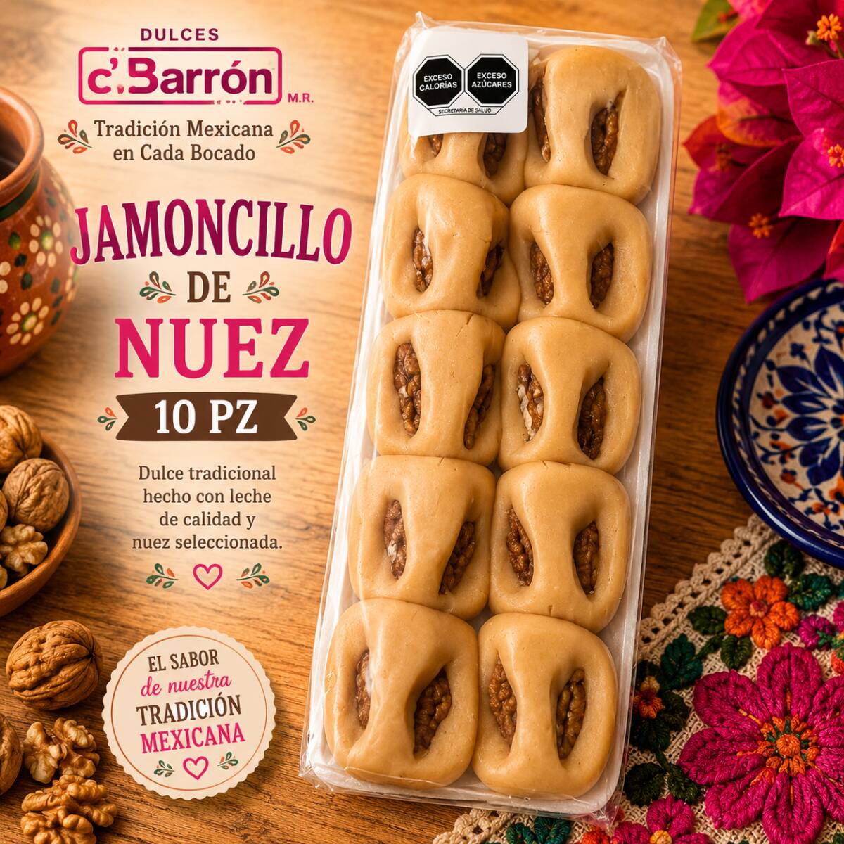 Jamoncillo de Nuez 10 Pz