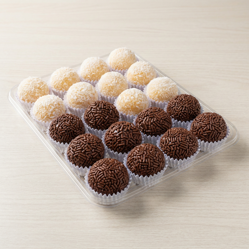 São 10 Brigadeiros + 10 Beijinhos para você se deliciar!