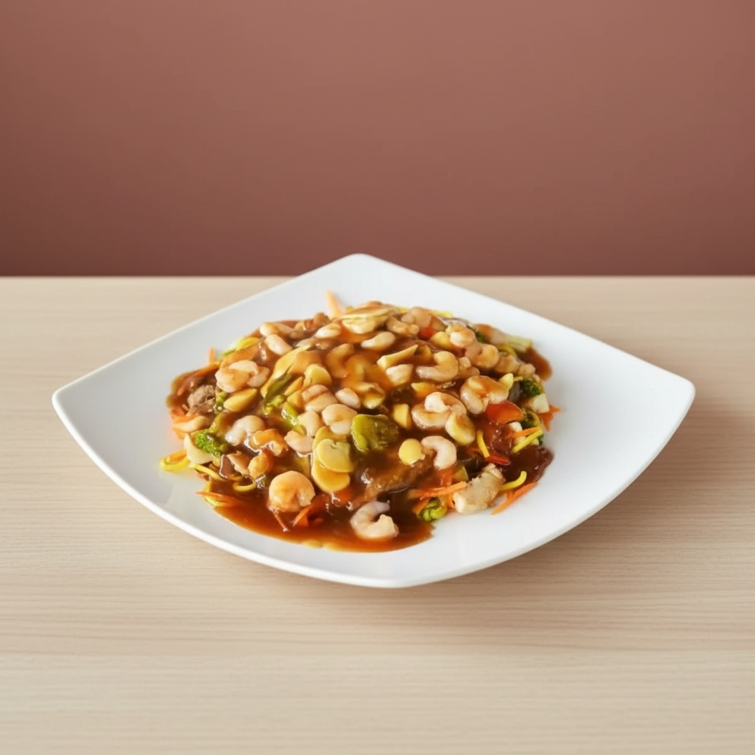 7 tipos de legumes (brocolis, vagem, cenoura cebola, pimentao vermelho, acelga, repolho )carne bovina , frango e camarao champion com delicioso molho artesanal o segredo da casa