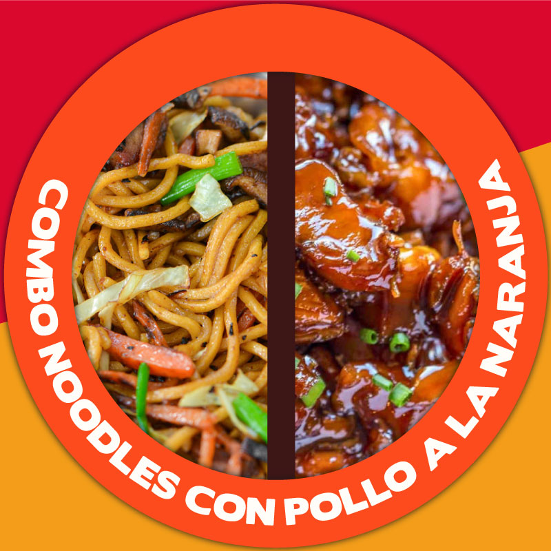 Combo Noddles con Pollo a la Naranja