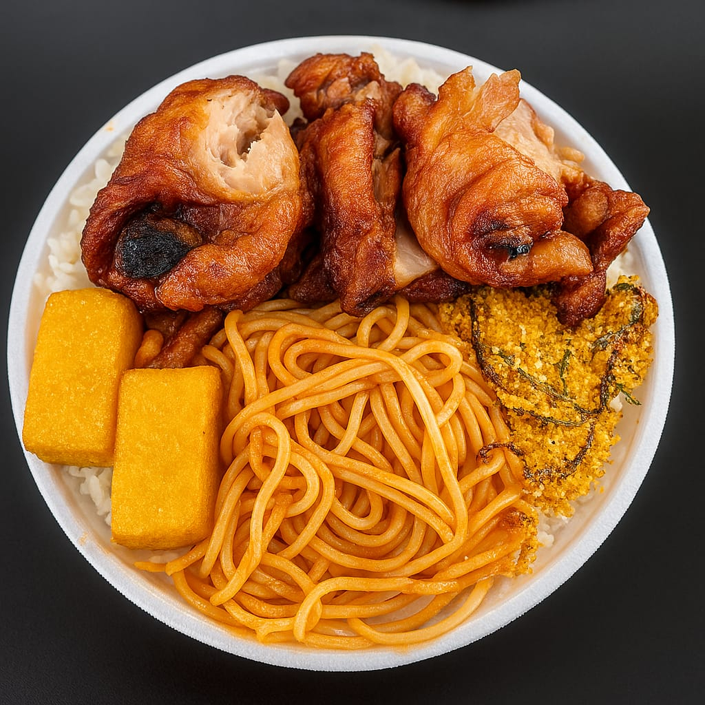 Arroz feijão farofa 1 guarnição do Dia frango assado