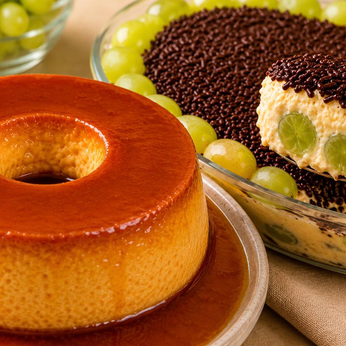A combinação perfeita para compartilhar! ❤️
Nosso combo especial reúne: 🍮 Pudim de Leite Condensado super cremoso, com calda artesanal caramelizada (800ml)
🍇 Surpresa de Uva na Travessa ultra cremosa, recheada com uvas frescas e finalizada com brigadeiro e granulado (600ml)
Uma experiência irresistível para quem ama sobremesas artesanais 😍