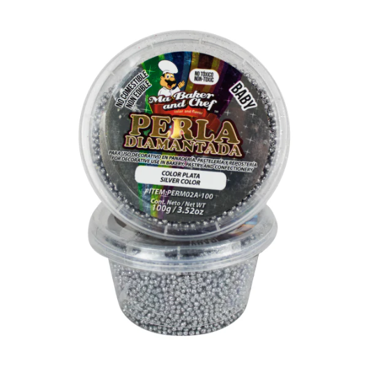 Perla Diamantada Baby Plata