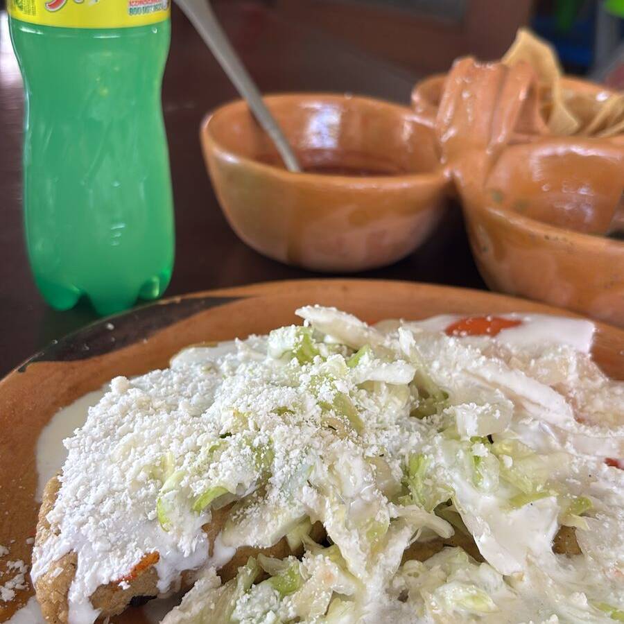 Quesadilla frita Grande Sencilla y Agua de Jamaica