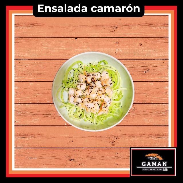 Ensalada pepino con camarón