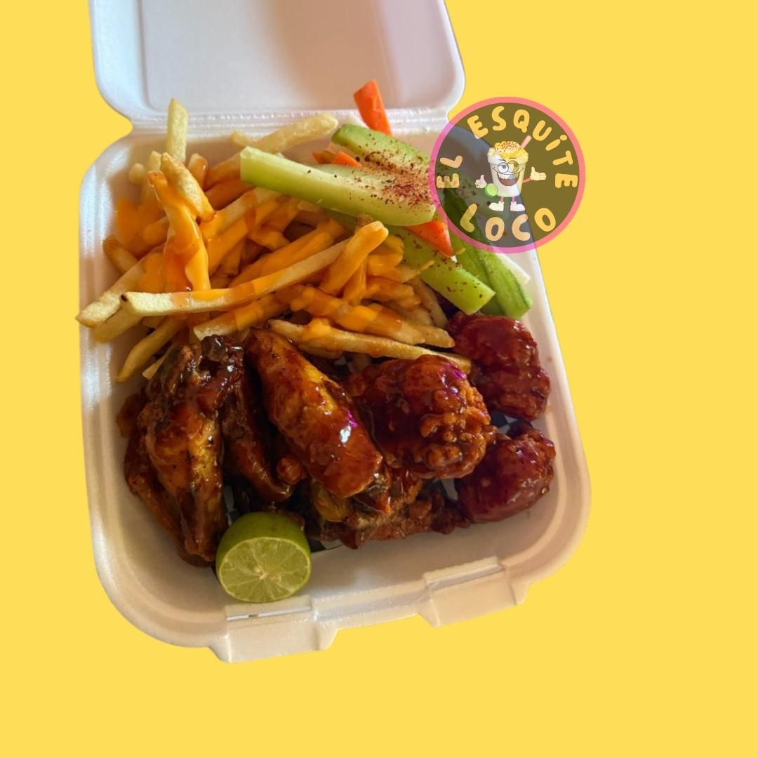 Alitas Crujientes con Papas 10 Pz