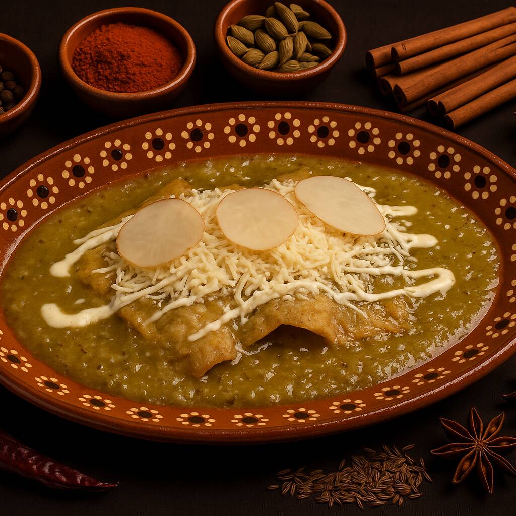 ENCHILADAS VERDES RELLENAS DE POLLO