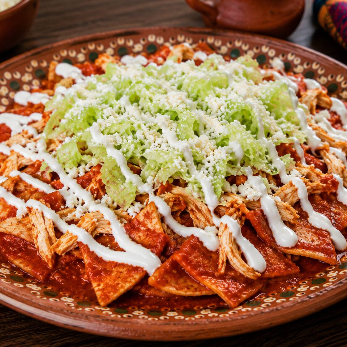 Chilaquiles Rojos con Pollo