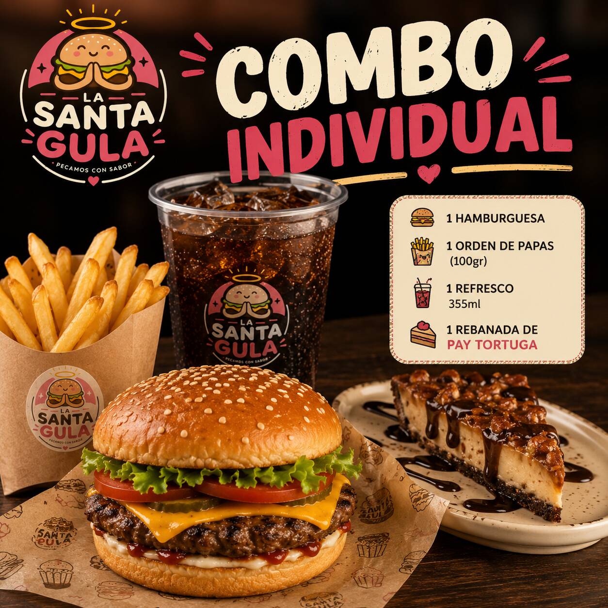 PAQUETE INDIVIDUAL + POSTRE