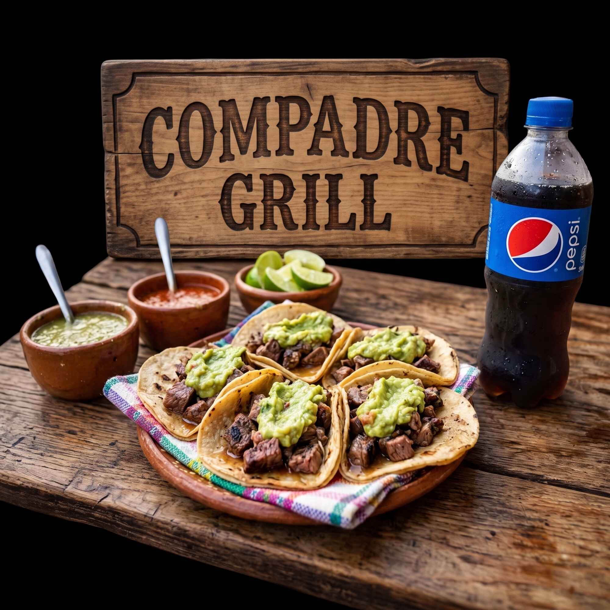 Paquete 5 Tacos de Asada y Refresco