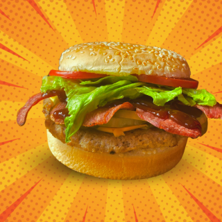 HAMBURGUESA BACON BBQ