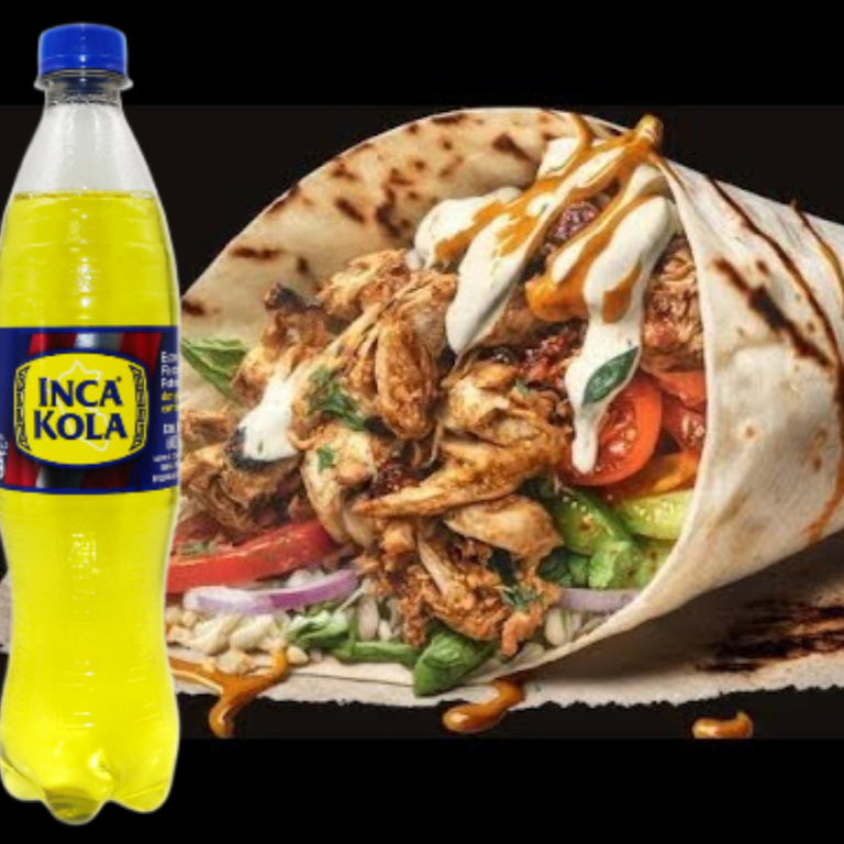 Shawarma de Pollo + Inca Kola o Coca 500 ml.
