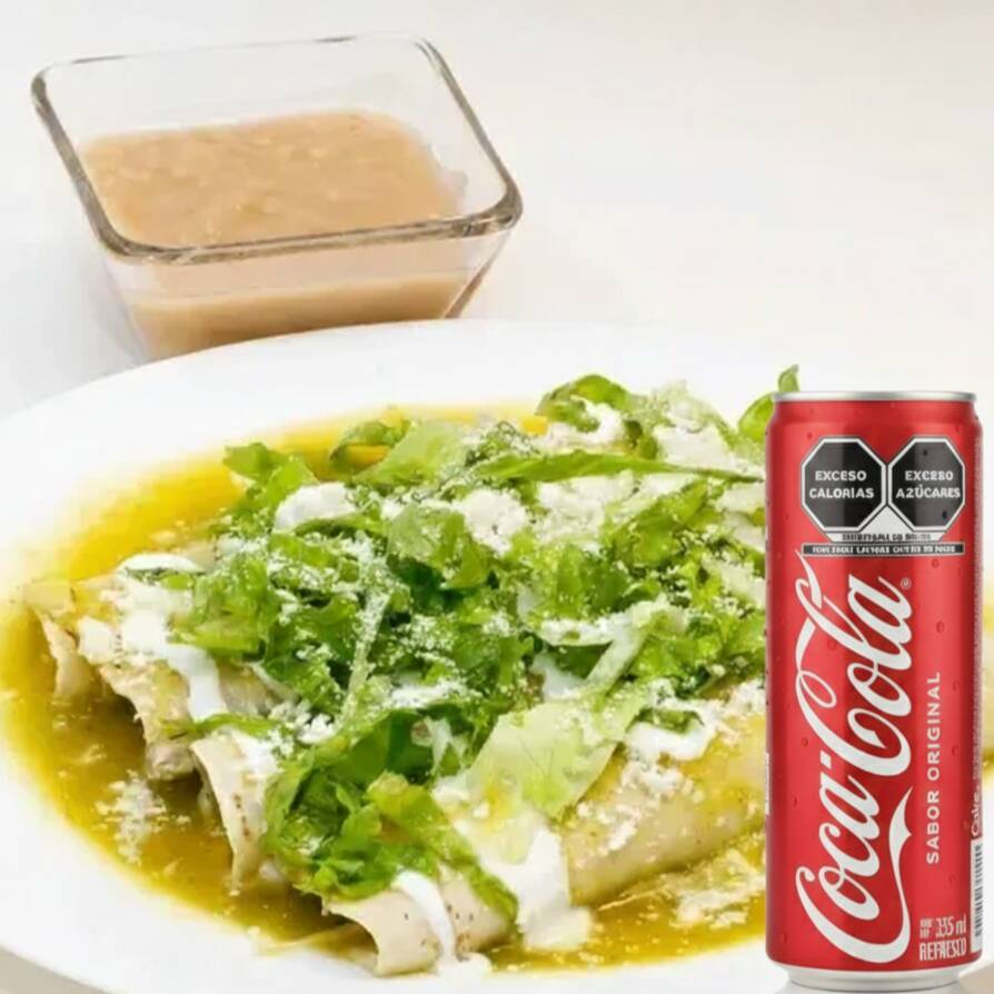 Enchiladas Verdes + Refresco