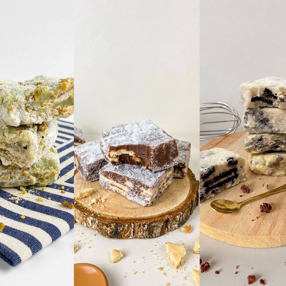 Combo com 3 palhas italianas nos sabores Pistache, Oreo e Tradicional. Uma combinação perfeita dos nossos sabores mais pedidos, com textura macia, pedaços crocantes de biscoito e recheios que conquistam a cada mordida. Ideal para experimentar diferentes sabores ou compartilhar momentos especiais!