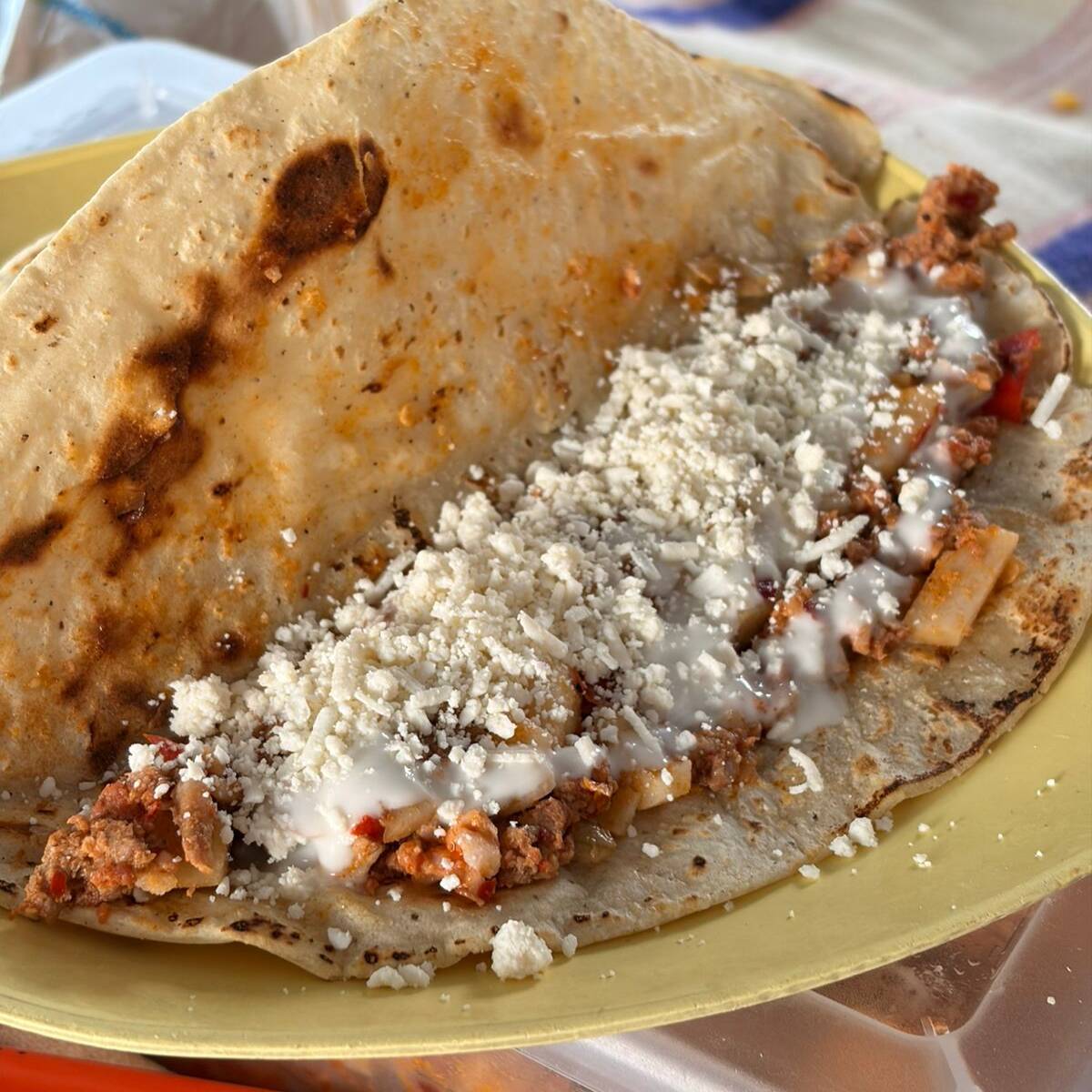 Quesadilla de Longaniza con Papas
