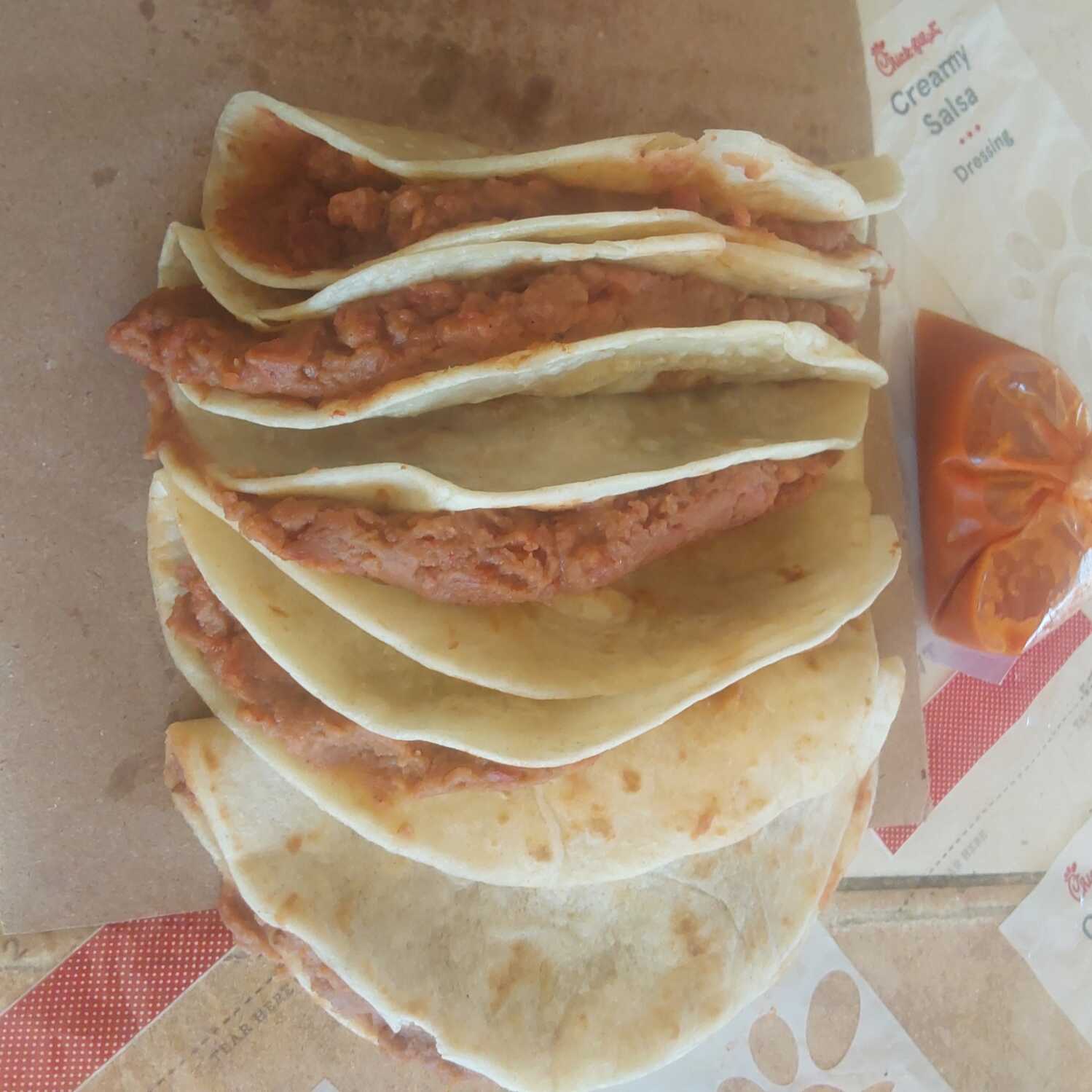 Tacos De Frijol C/Chorizo