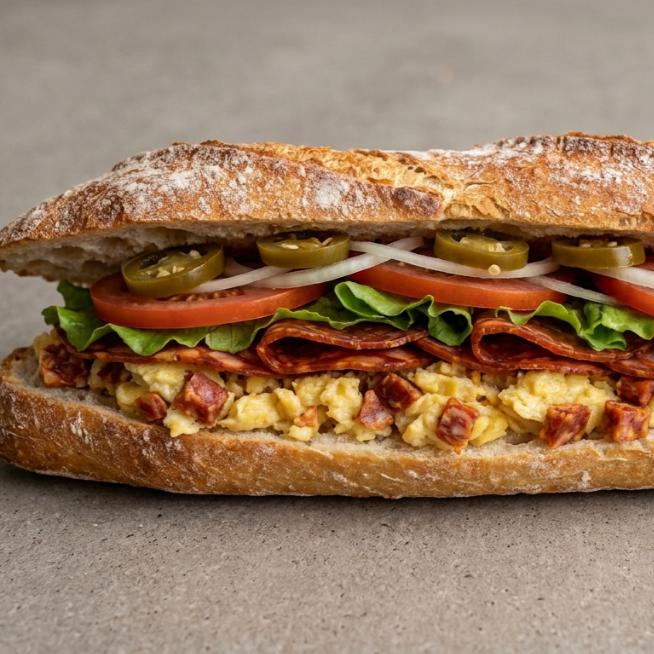 Baguette de Huevo con Chorizo
