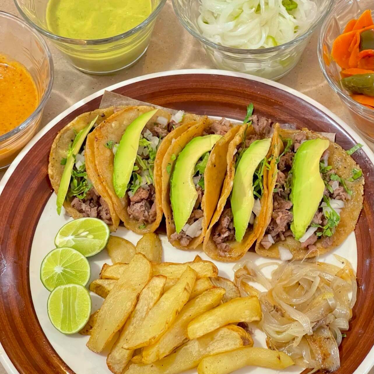 Taco de Tripitas con Papas