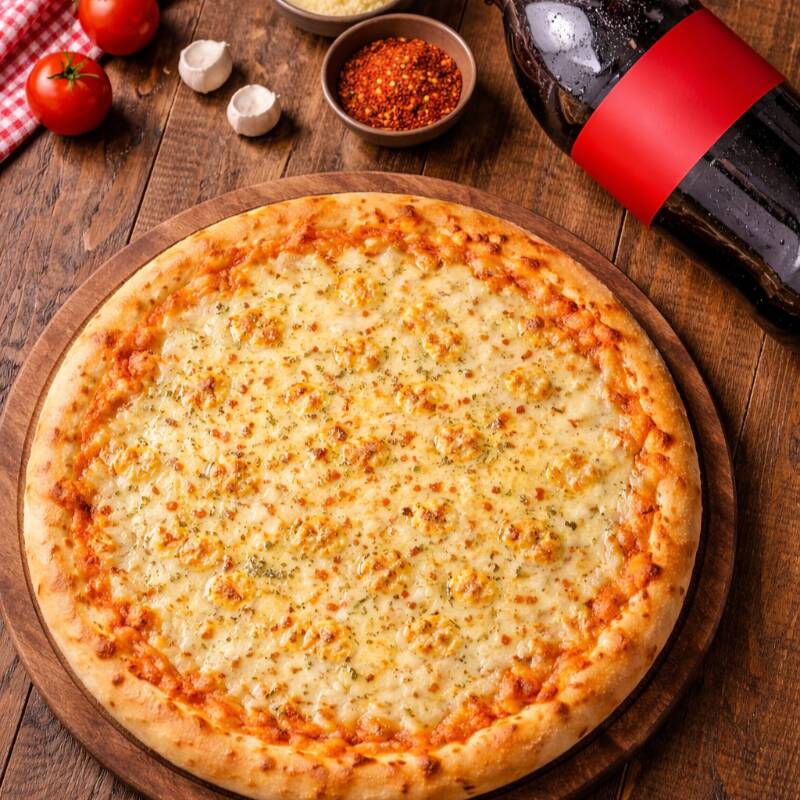 Pizza Grande de Mussarela preferida do Puan + Refrigerante 1,5l geladinho! (Refrigerante enviado de acordo com a disponibilidade da loja)