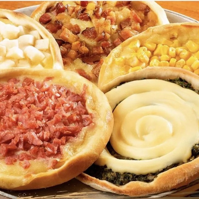 muçarela, bacon e catupiry