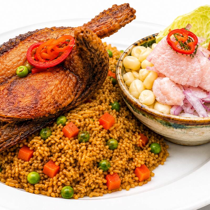 Arroz con Pato más Ceviche