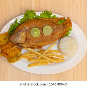 Mojarra Frita con sopa y bebida