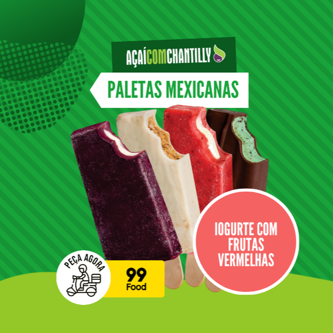 Deliciosa paleta mexicana de Iogurte com frutas vermelhas !