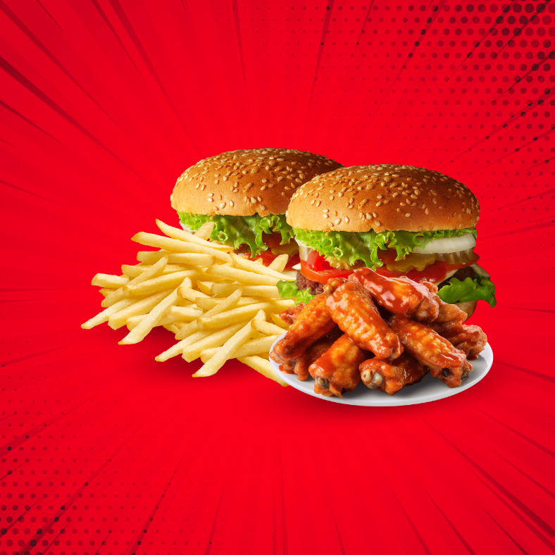 Combo 2 🍔🍔 Clasicas + 6Alitas 🍗+ Papas🍟