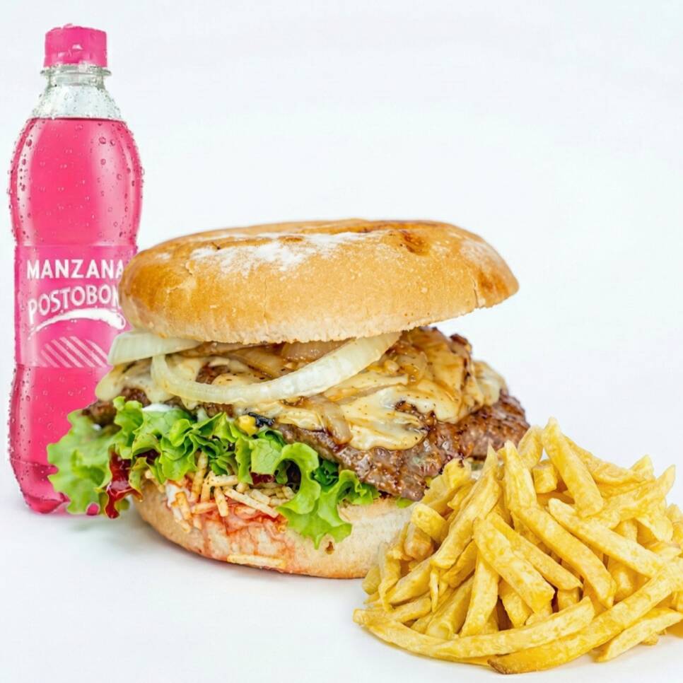 Hamburguesa Sencilla + Francesa + Gaseosa