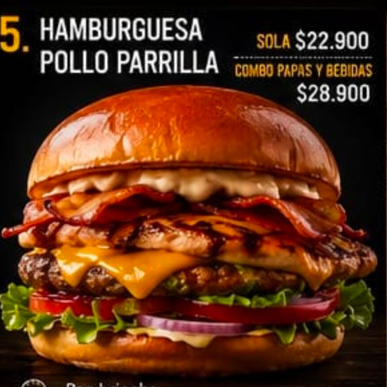 Hamburguesa pollo Combo