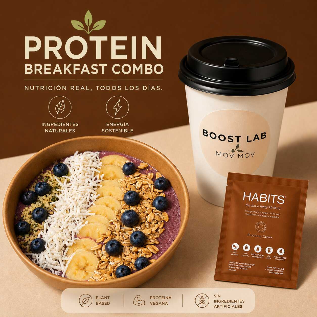 Protein breakfast combo | Açai + Protein coffee
