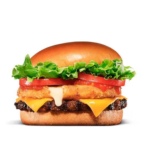 Chegou o novo King Cheese! Queijo mussarela empanado, crocante por fora e cremoso por dentro, acompanhado um delicioso molho agridoce com um leve toque apimentado. Uma combinação irresistível com o burger feito com 100% carne bovina, duas fatias de queijo sabor cheddar, tomate e alface fresquinhos no pão brioche fofinho. Mais um lançamento da família The Kings, feito com ingredientes amados pelos brasileiros.